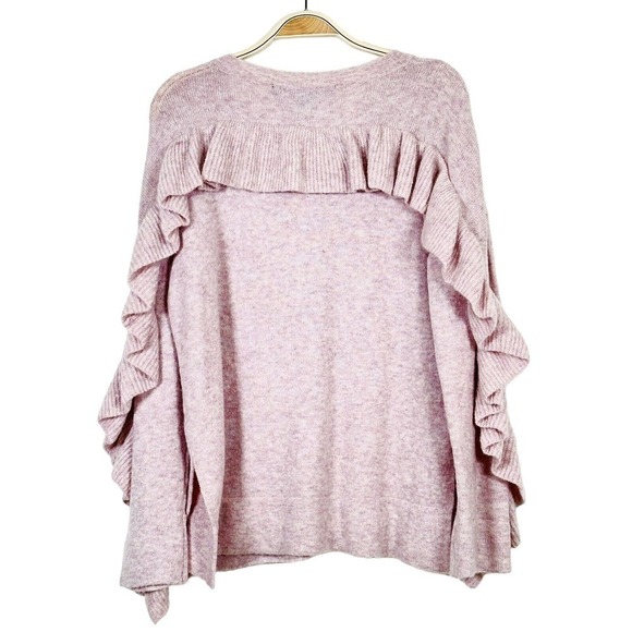 French Connection Emilde Knits Flare Sleeve Frill Pink Jumper Sweater S NWT $138 - Picture 8 of 9